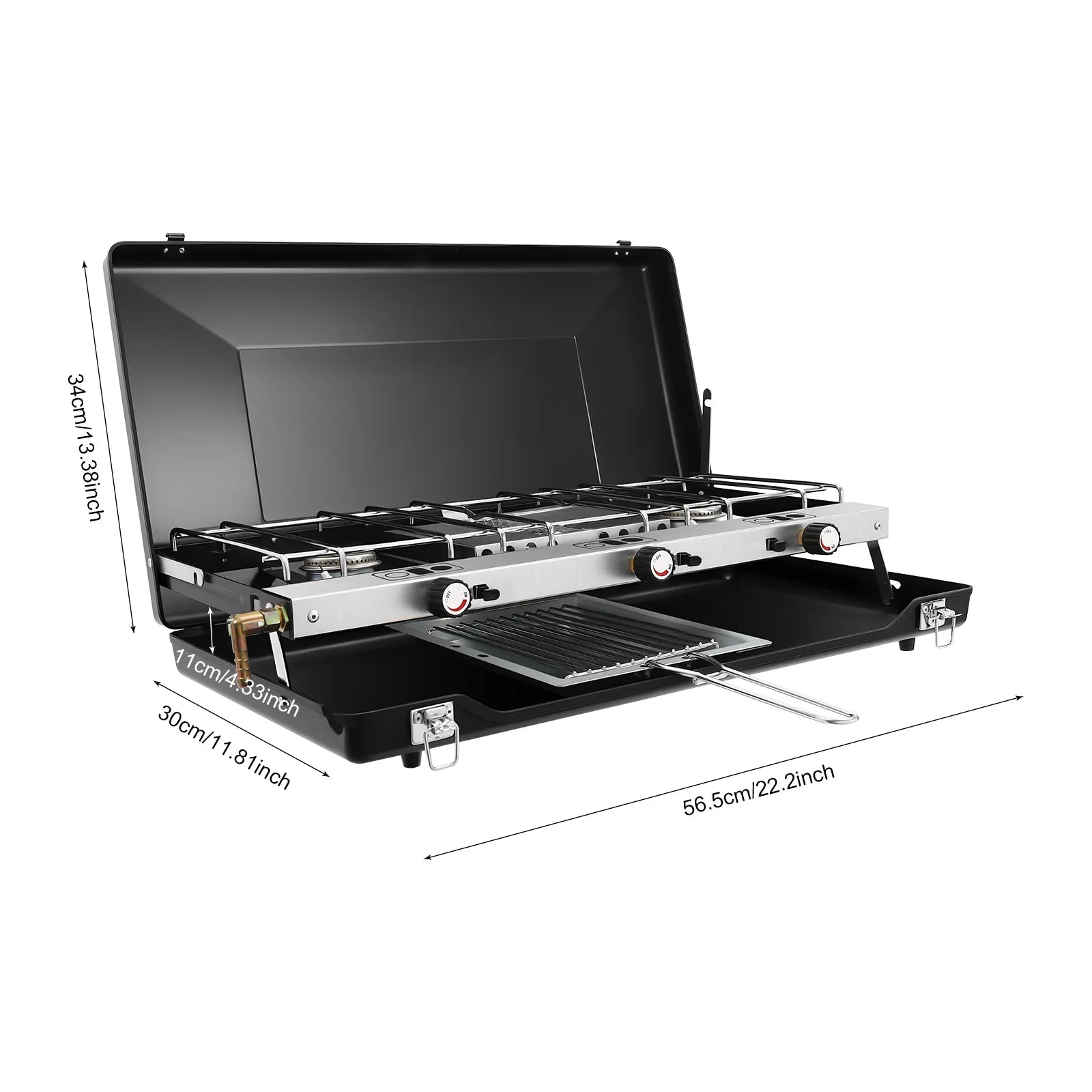 Portable Camping Stove 3-Burner   Propane