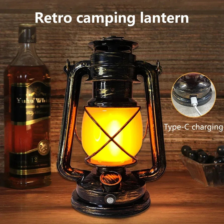 Retro LED Horse Lantern Lamp 
Rechargeable Hanging Portable Tent Light 
3 Lighting Mode For Outdoor Desk Bar Resturant Decor Light
