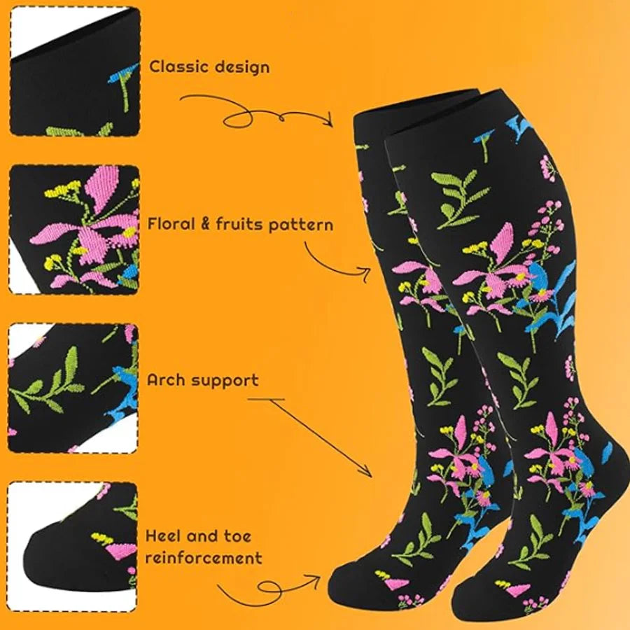 3 Pairs --- Extra Wide Plus Size.   
Compression Socks for Women and Women Mid-Calf Sports 
for Running, Cycling, and Travel