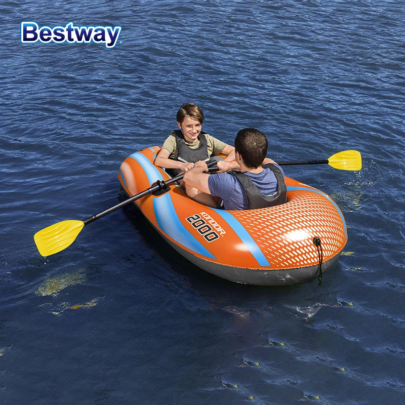 Bestway 61142 1-3 Person Heavy Duty Inflatable Kayak -
 Long Lasting PVC Rafting Adventure Boat for Thrilling Water