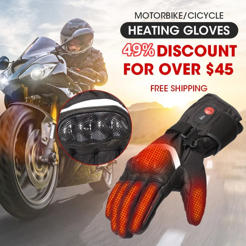 DW Heated Gloves 
Motorcycle Winter , Warm ,Waterproof ,  Rechargeable  Thermal charger