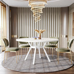 Tribesigns Round Dining Table for 4-6 People, 
47-Inch Farmhouse Dinning  Industrial Dinner Table