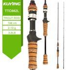 KUYING TETON  5'2" 6' 6'3" 6'4"6'2" 6'6"  Cane Spinning Rod &  Casting FUJI Carbon 1-4g 0.8-3g 2-10g M-Fast bfs