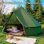 Family Outdoor Canvas Bell Yurt 
Tent with Stove Jack, 
Waterproof Luxury         4 Season Cotton for Camping, Hunting, Parties