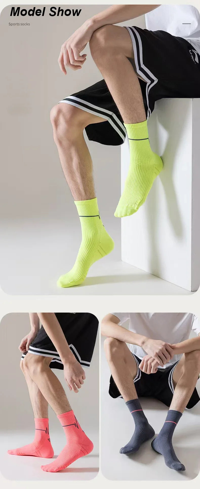 5 Pairs Professional sports socks 
Quick-drying ,
Fit sweat-absorbing training ,running and Ride