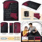 XXL Queen Size Two Person Flannel Sleeping Bag for Adults with 2 Pillows, 
Ideal for Camping and Outdoor Adventures