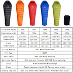 Very Warm White Goose Down Filled Adult Mummy Style Sleeping Bag 
Fit for Winter Thermal 4 Kinds of Thickness Camping Travel