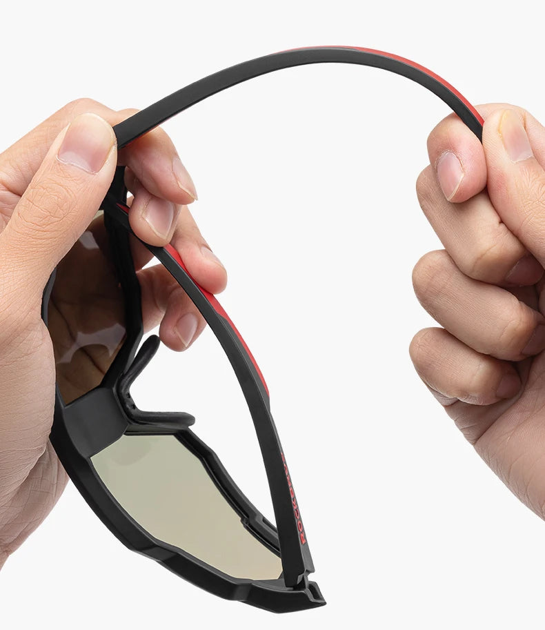 ROCKBROS Smart LCD Photochromic Glasses Cycling Polarized Glasses UV400 Electronic Rapid Color Change Sports Bicycle Goggles