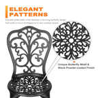 3 Piece Outdoor Bistro Table Set,
All Weather Cast Aluminum 
Patio Bistro Chairs Set of 2