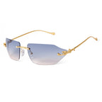 SORVINO Retro Leopard Sunglasses For Women Men 2024 New Classic Metal Gold Polygon Rimless Gradient Brand Fashion Glasses UV400