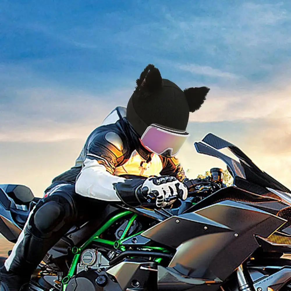 Ski Helmet Cover 
Funny Single Board Double Board Warm Ski Helmet Cover Personality Cover  Cat Ear Skiing Warmer