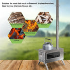 Hot Tent Stove,  , Portable Wood Stove with 6 Stainless Chimney Pipes for Outdoor Heating & Cooking