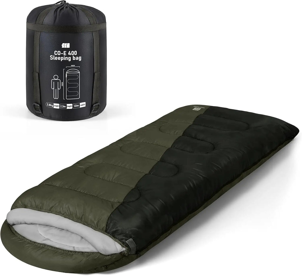 0 Degree XXL Winter Sleeping Bags for Adults Cold Weather,Camping Sleeping Bag for Kids with Compression Sack,4 Season Camping