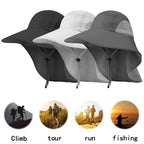 Summer 12CM Large Brim Sun Hat . 
Men Women Breathable Fishing Cap
Sun UV Protection Mesh Fisherman Hiking, Beach