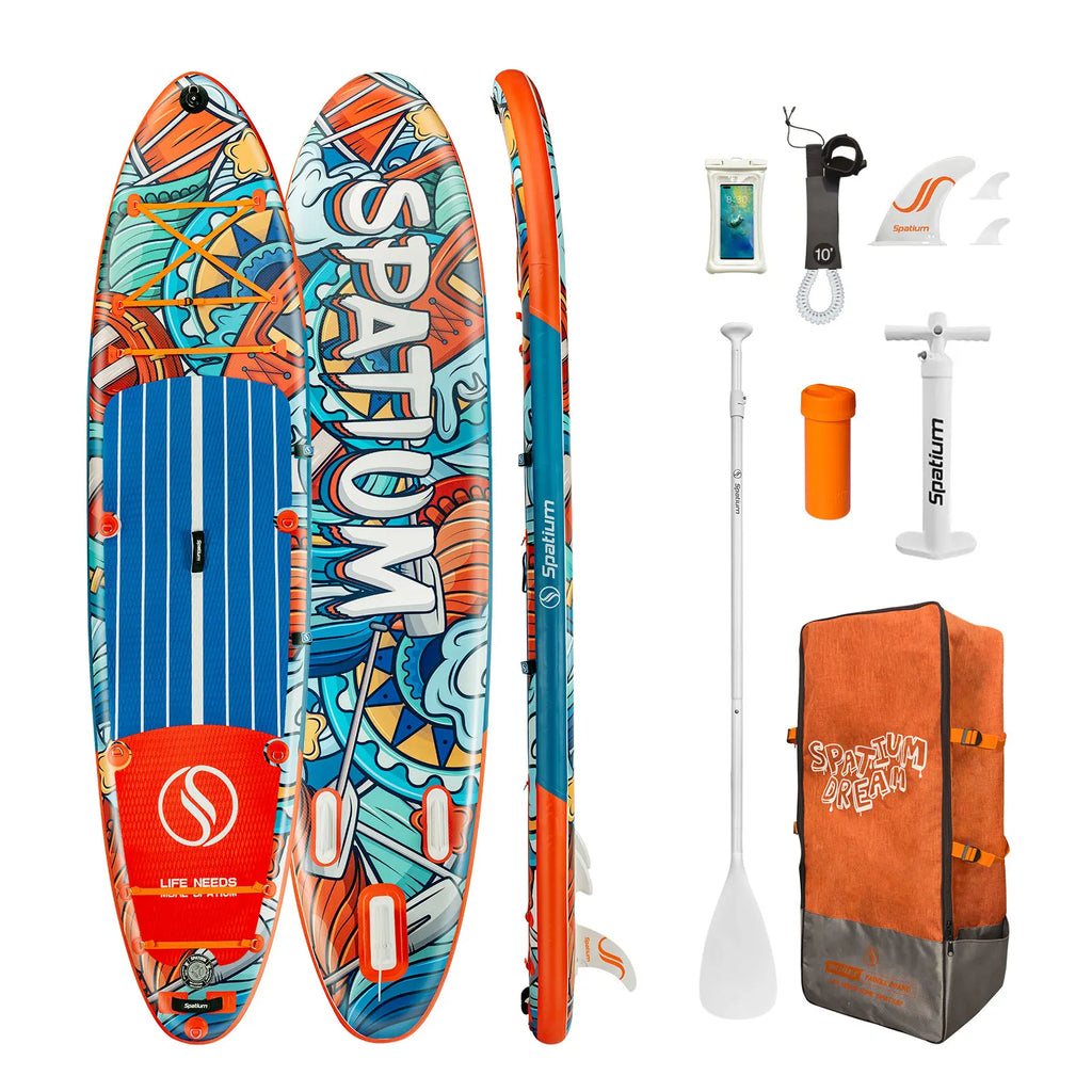 Spatium Inflatable Paddle Board Touring Portable Water Sports 
Air Inflatable Anti-Skid Surfing Board Equipped With Backpack