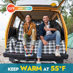 Queen Size Flannel Sleeping Bag for Adults, 
Ideal for Cold Weather Camping, Two Person, Includes 2 Pillows