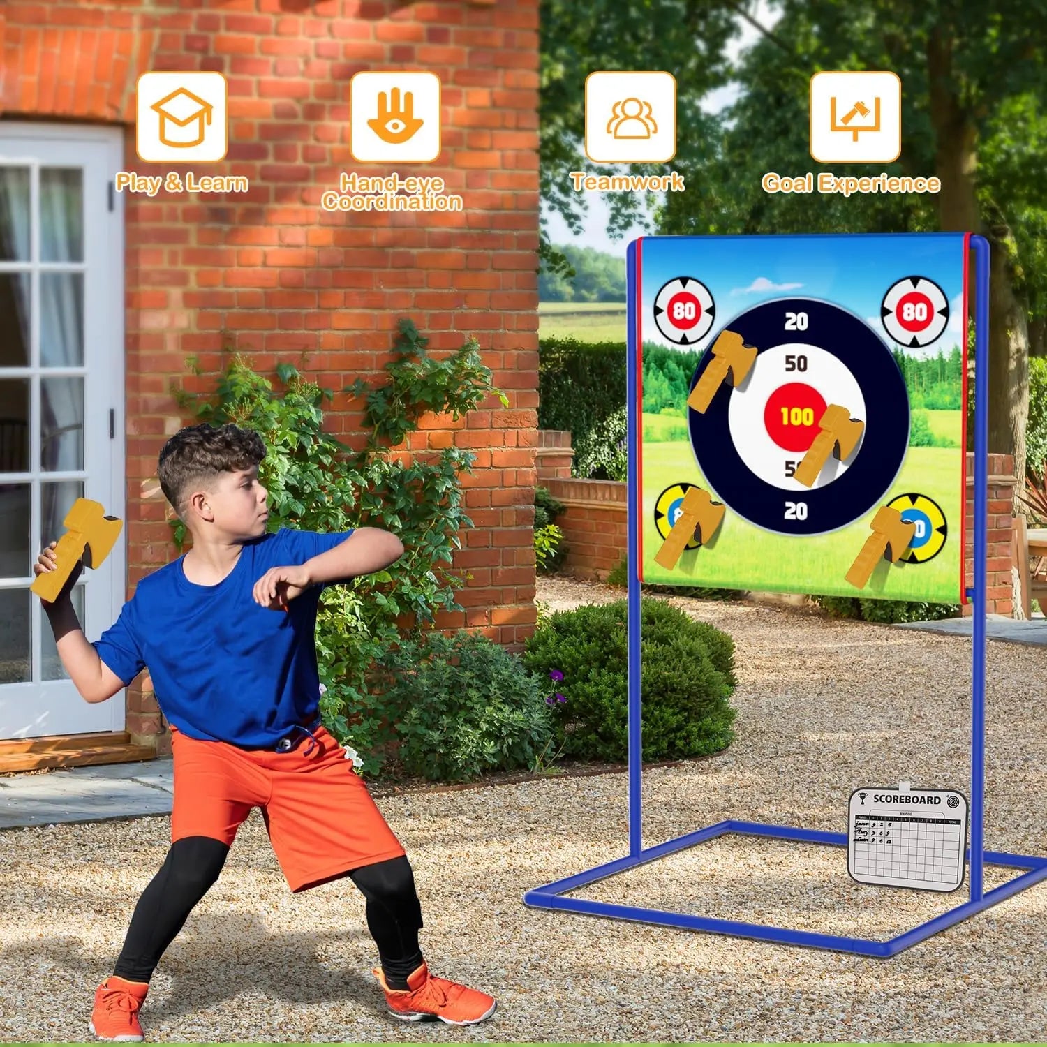 VATOS Axe Star Throwing Game Set .  
Toy For Kids Target Fun Indoor Outdoor Sport.   Party ,Play ,Game B,rthday Gift for Boys Girls
