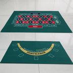 Double-sided Poker Layout Mat Blackjack and Texas Holdem Available Table Mat Craps and Roulette Table Felt Green Fabric Mat