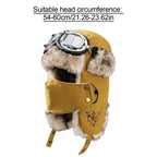Lei Feng Hat Men's Windproof Hunter Hat For Men Winter Warm Trapper Hat With Goggles Earmuffs Face Cover For Cycling Skiing
