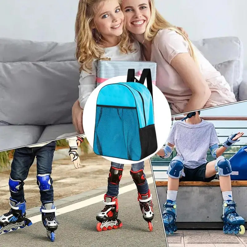 Roller Skates Backpack Compartmented
Comfortable, Portable ,  Waterproof - Skate Case 
 Multi-functional Sports Backpack For Knee pads