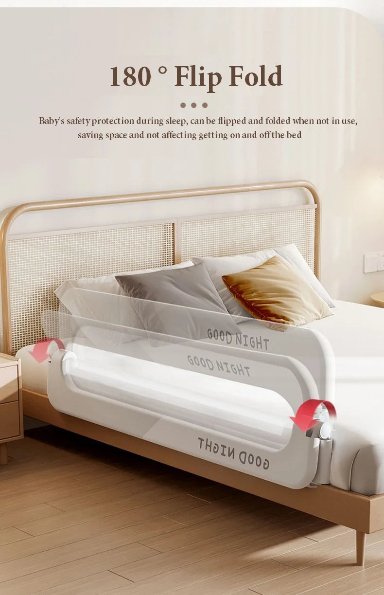 Baby Bed Guardrail Safety Barrier
Sleeping.   Prevent Falling for Babies Crib Toddler Side Protective