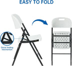10 Pack Thicker 800 LBS White Folding Chairs, Commercial Grade for Events