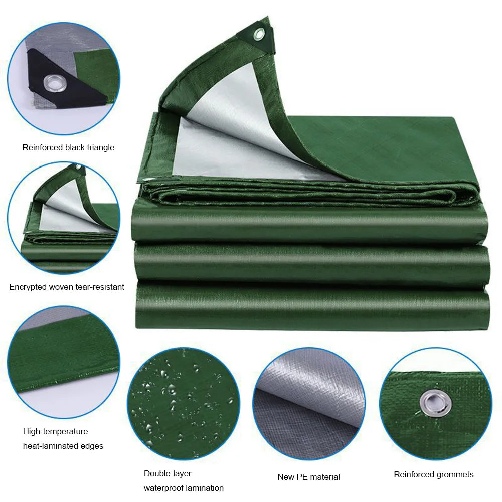 Multi Purpose Tarp Cover Waterproof Tarpaulin Sunscreen Multipurpose Protective Cover 6x10/10x13/13x16 Feet Heavy Duty Tarp