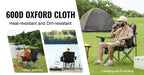 SucceBuy Camping Folding Chair for Adults  
Portable Quad Lumbar Back , Padded Arm  with Side Pockets for Beach, Lawn, Picnic