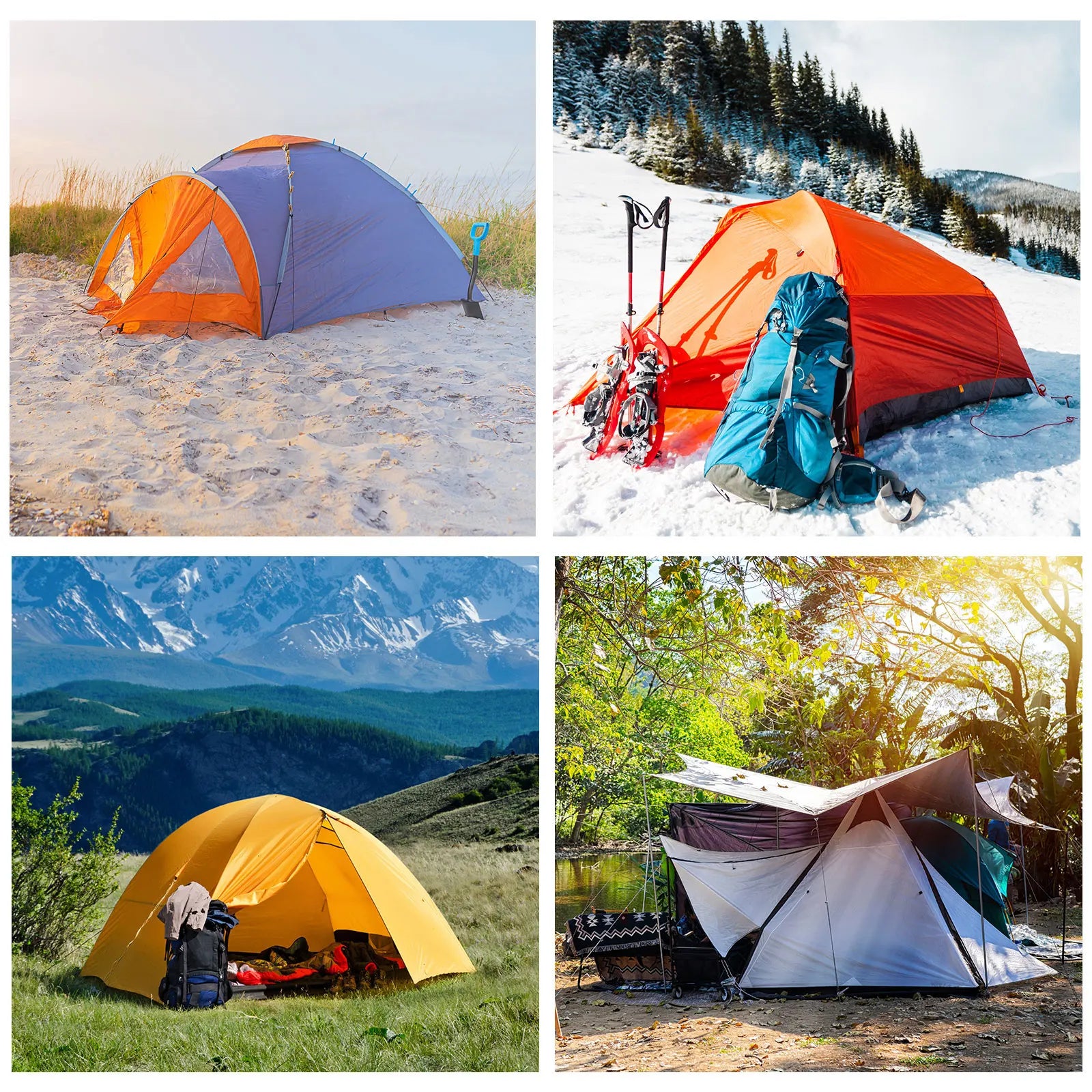Tent Stakes Aluminum with Hook Kit, 6Pcs 18.3cm/7.2" Ground Pegs and Storage Bag for Outdoor Camping Canopy Tarp 1 Set