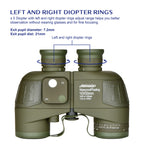 10X50 HD Marine Binoculars with Rangefinder Compass 
BAK4 Prism 50mm FMC Lens 
Waterproof for Outdoor Hunting -  Boating -  Camping