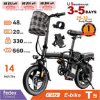 Adult Electric Bike, 20 MPH,    560W Motor,48V Removable Battery,
14inch Folding Maximum 32 Miles,1Year Warranty Ebike