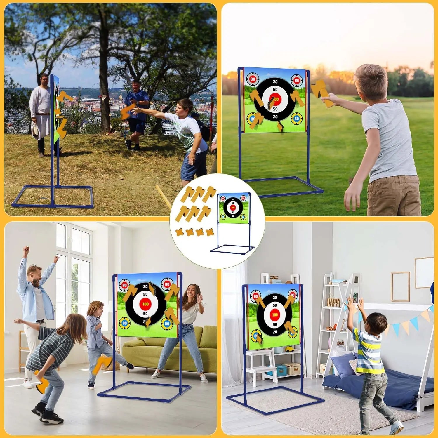 VATOS Axe Star Throwing Game Set .  
Toy For Kids Target Fun Indoor Outdoor Sport.   Party ,Play ,Game B,rthday Gift for Boys Girls