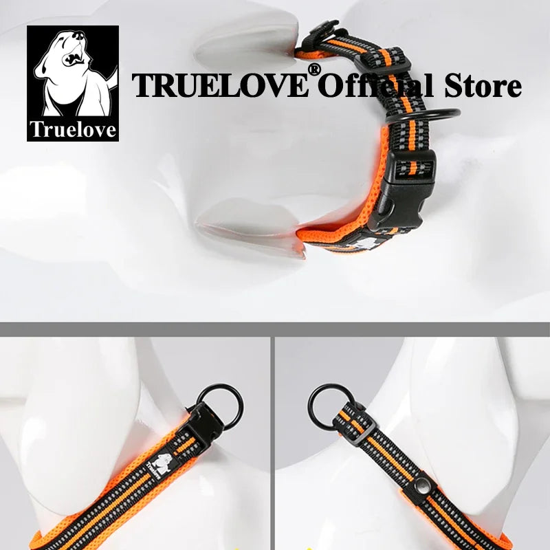 Truelove Pet Dog Collar Nylon Adjustable 
Webbing, Padded , Soft Reflective Durable Heavy Duty Training Custom Luxury Cat TLC5011