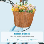 26 Inch Beach Cruiser Bike for Ladies 7-Speed  with Basket Rack.   Ideal City Bicycle for Commuting and Leisure