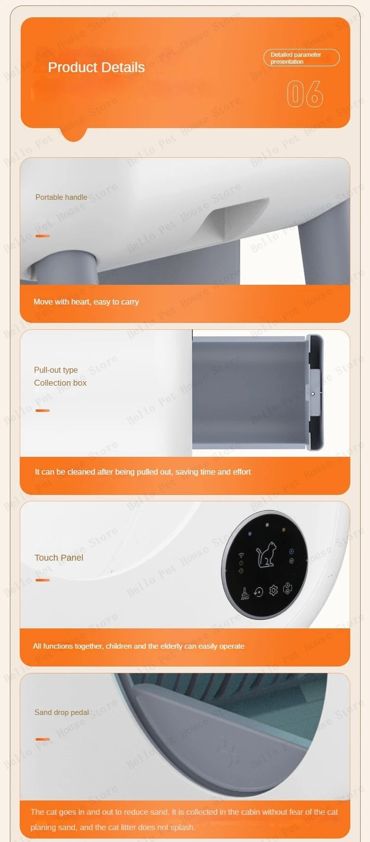Automatic Smart Cat Toilet,   Electric Litter Box Can Be Remotely Controlled By App enclosed