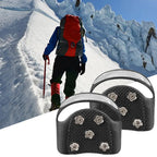 Snow Shoe Spikes Anti-Slip Stainless Steel Gripper Spike ice Cleats Snow Grips Reflective Climbing Crampons