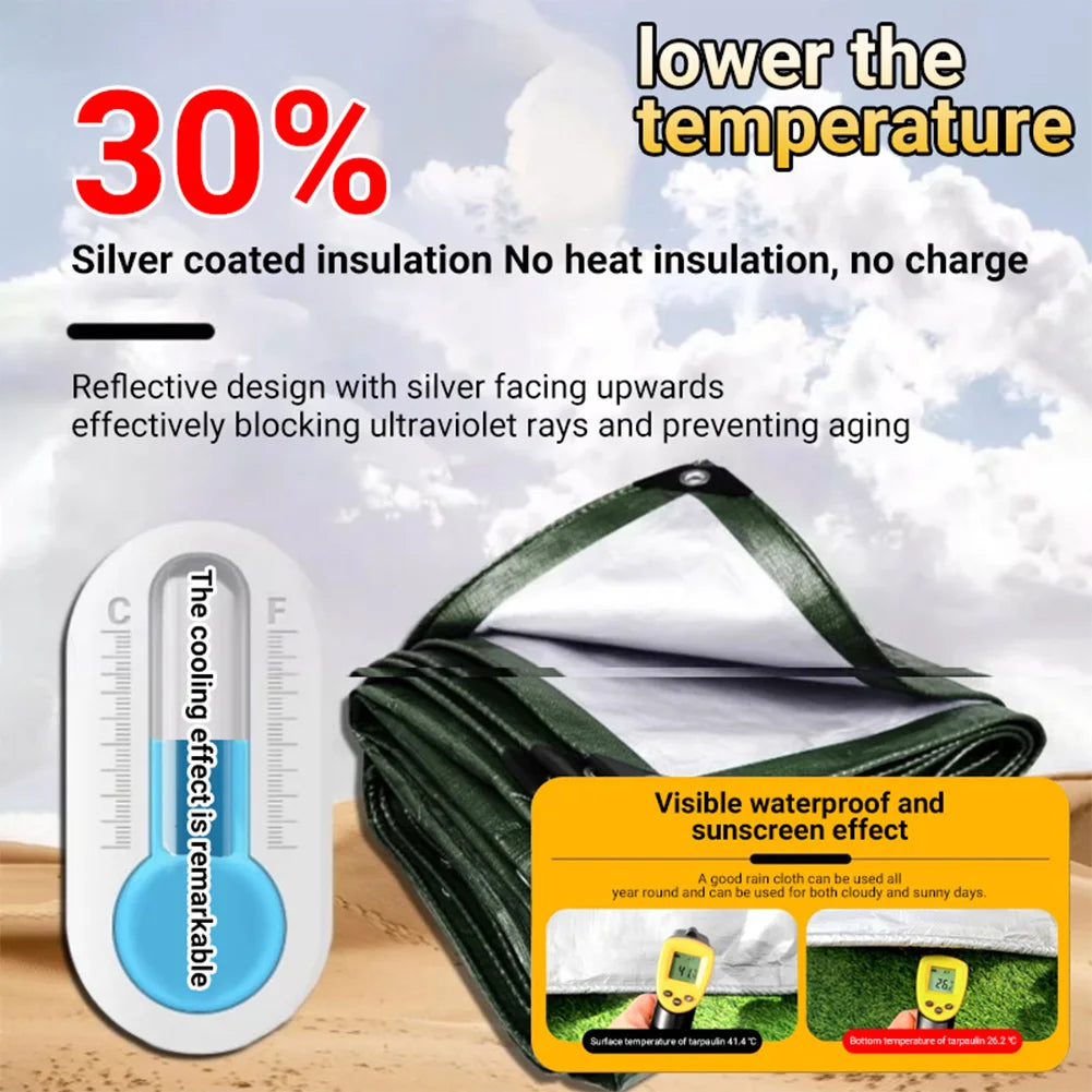 Multi Purpose Tarp Cover Waterproof Tarpaulin Sunscreen Multipurpose Protective Cover 6x10/10x13/13x16 Feet Heavy Duty Tarp