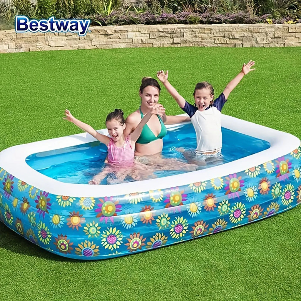 Bestway 54121/54120 Family Inflatable Pool,
 Rectangular Adult Family