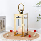 Stainless Steel Candle Holder Lantern
Gold Hanging  Metal Candlestick Light 
for Indoor -  Outdoor ,  Weddings, Parties, Home Decor