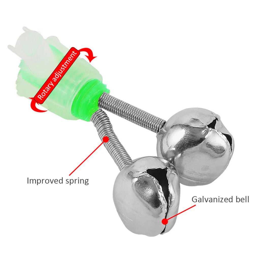 20-1PCS Fish Bite Alarm ,
Twin Spiral Bells,
 Fishing Indicator Bait Alarm. Outdoor Night Fishing Alarm Bell