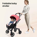 Multi-functional baby stroller, Foldable , Outdoor handcart, Adjustable backrest, Bidirectional push high view