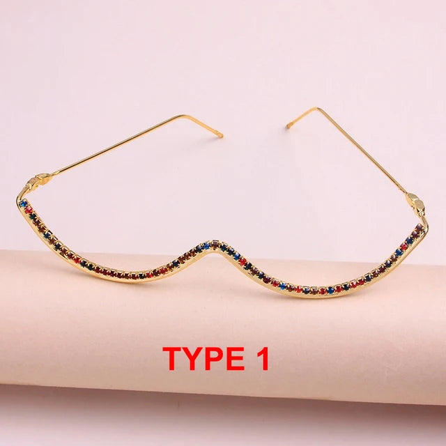 Stonefans Tassel Glasses Frame Women Luxury Retro Sunglasses Bohemian Without Lens Women's Accessories Eyes Glasses Face Jewelry
