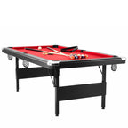 SucceBuy 6.3/7ft Billiard Table Pool Table Portable Foldable SpaceSaving Includes Balls Cues Chalks and Brush