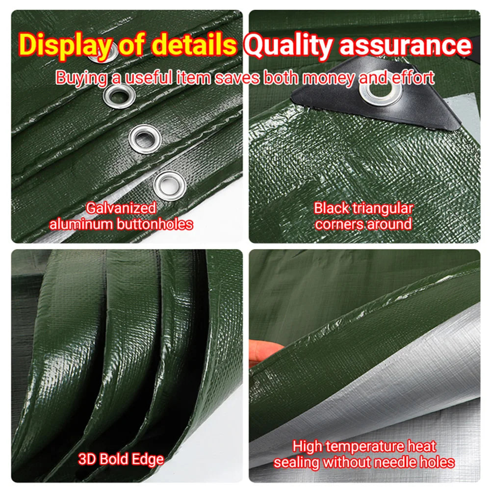 Multi Purpose Tarp Cover Waterproof Tarpaulin Sunscreen Multipurpose Protective Cover 6x10/10x13/13x16 Feet Heavy Duty Tarp