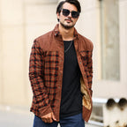Men's Jackets Winter Windproof Warm 
Casual Bomber Coat Plaid Sherpa Lined Flannel Outdoor Classic  US Size