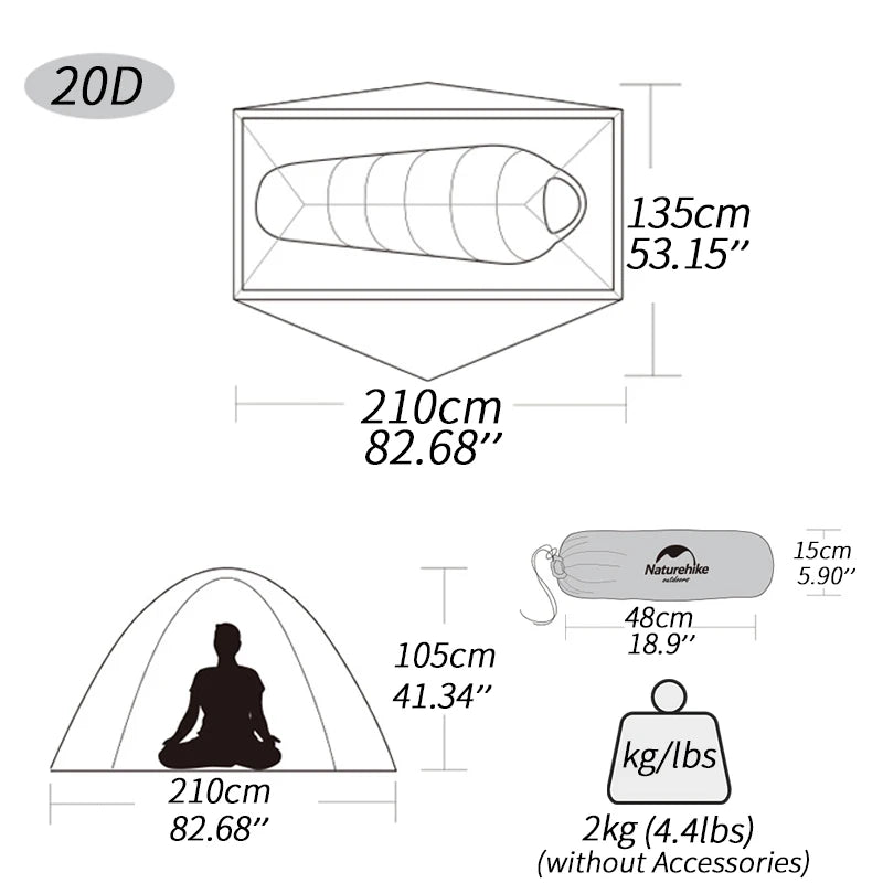 Naturehike Cycling Tent 20D Single Person 
Ultralight  Camping , Climbing , Backpack , Sun Shelter
Portable Waterproof Tent