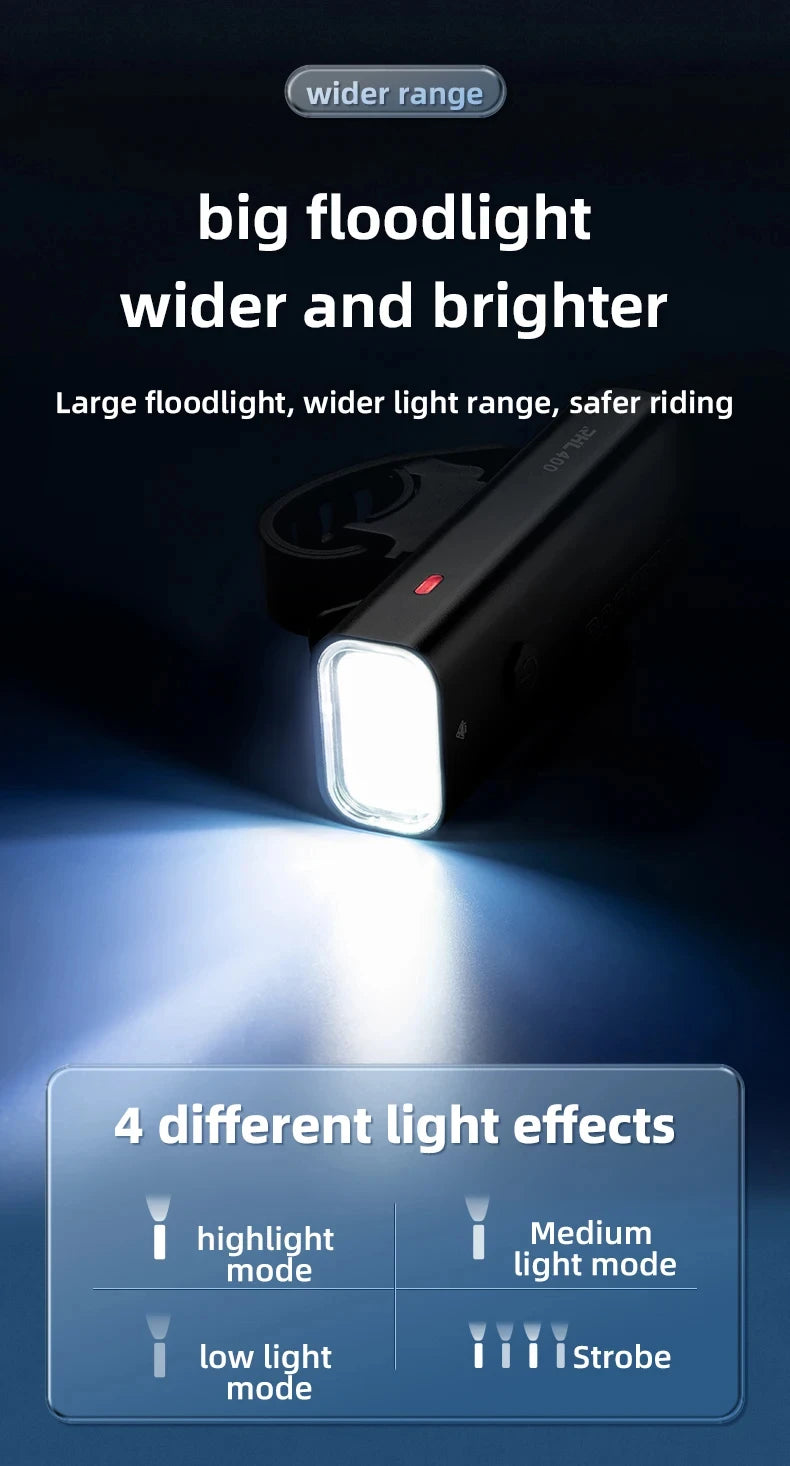 ROCKBROS Bicycle Light 
Rainproof Type-C Charging
 LED 2000mAh MTB  Front Lamp Headlight Ultralight,  Flashlight Bike Light
