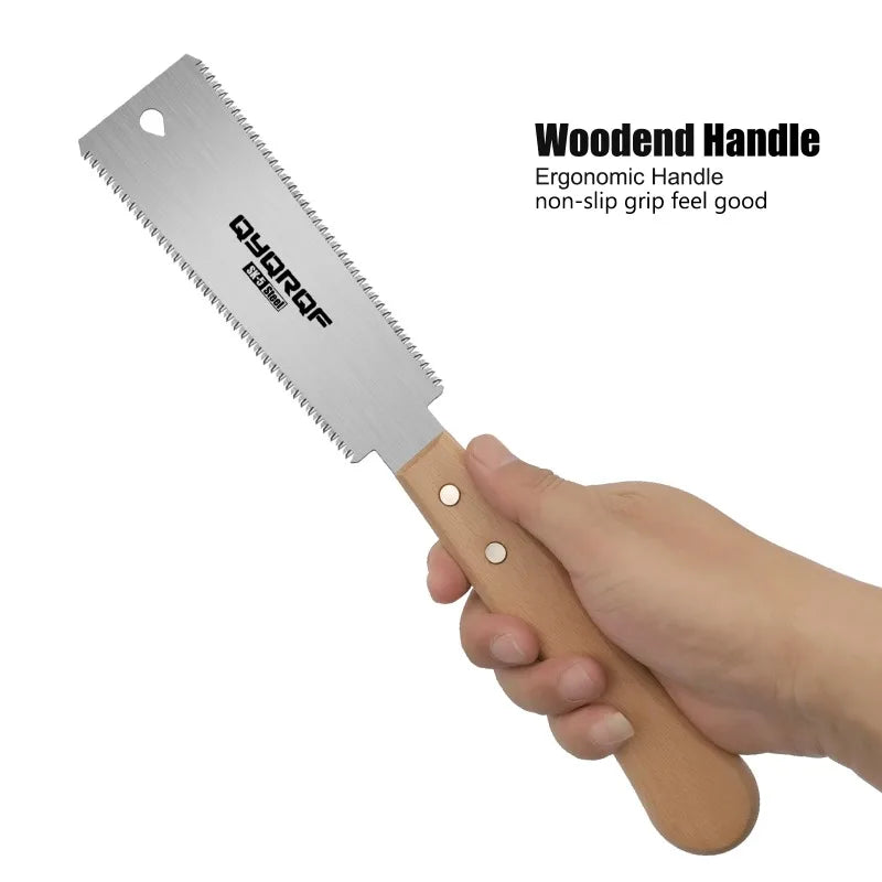 QYQRQF Mini Hand Saw, 6 Inch 
Japanese Pull Saw with Double Edges
 15/17 TPI Flush Cut Saw for Woodworking DIY Projects