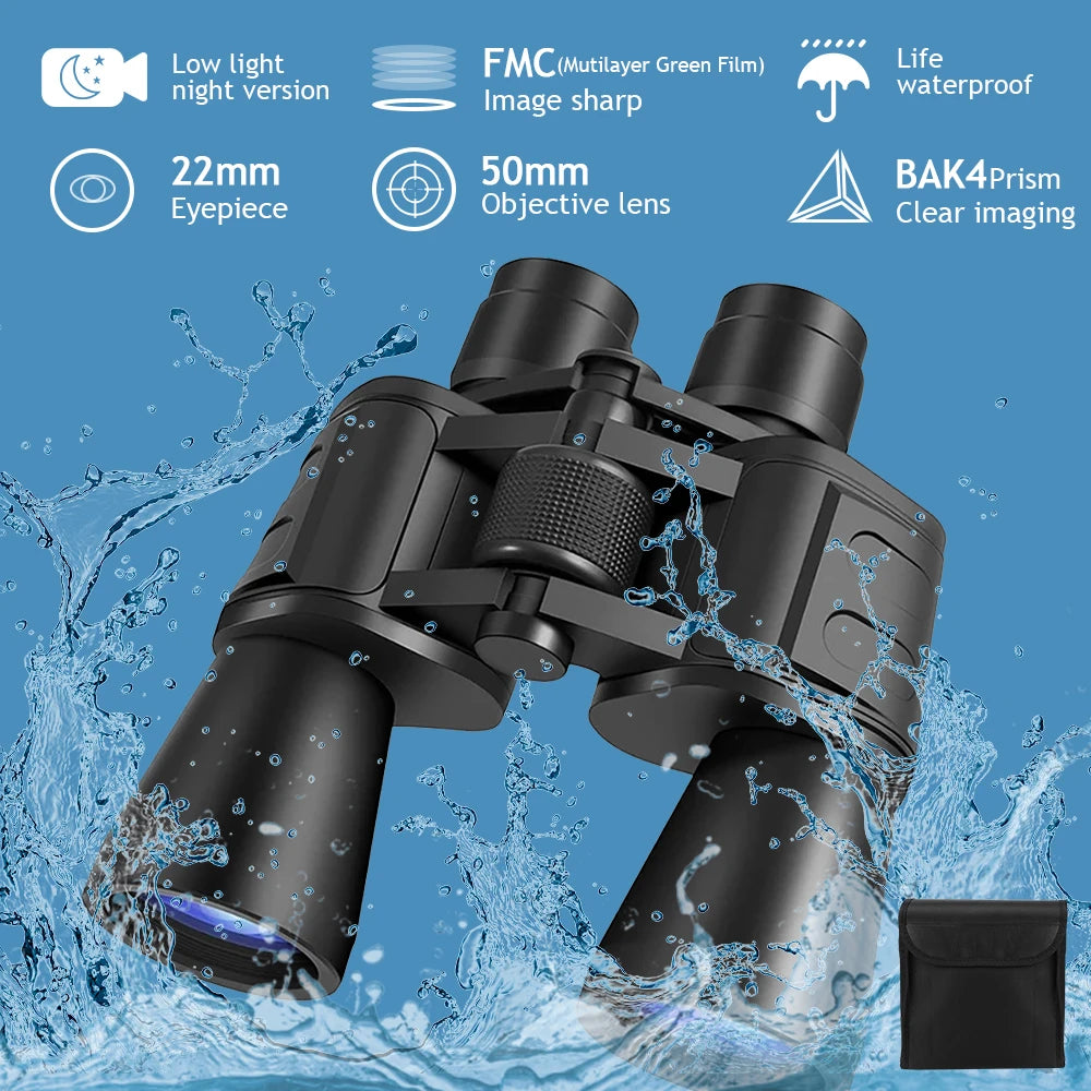 180x100 Zoom Binoculars Professional 
HD BAK4-Prism Powerful -- Day Night Vision 
Long Range Outdoor Waterproof Telescope