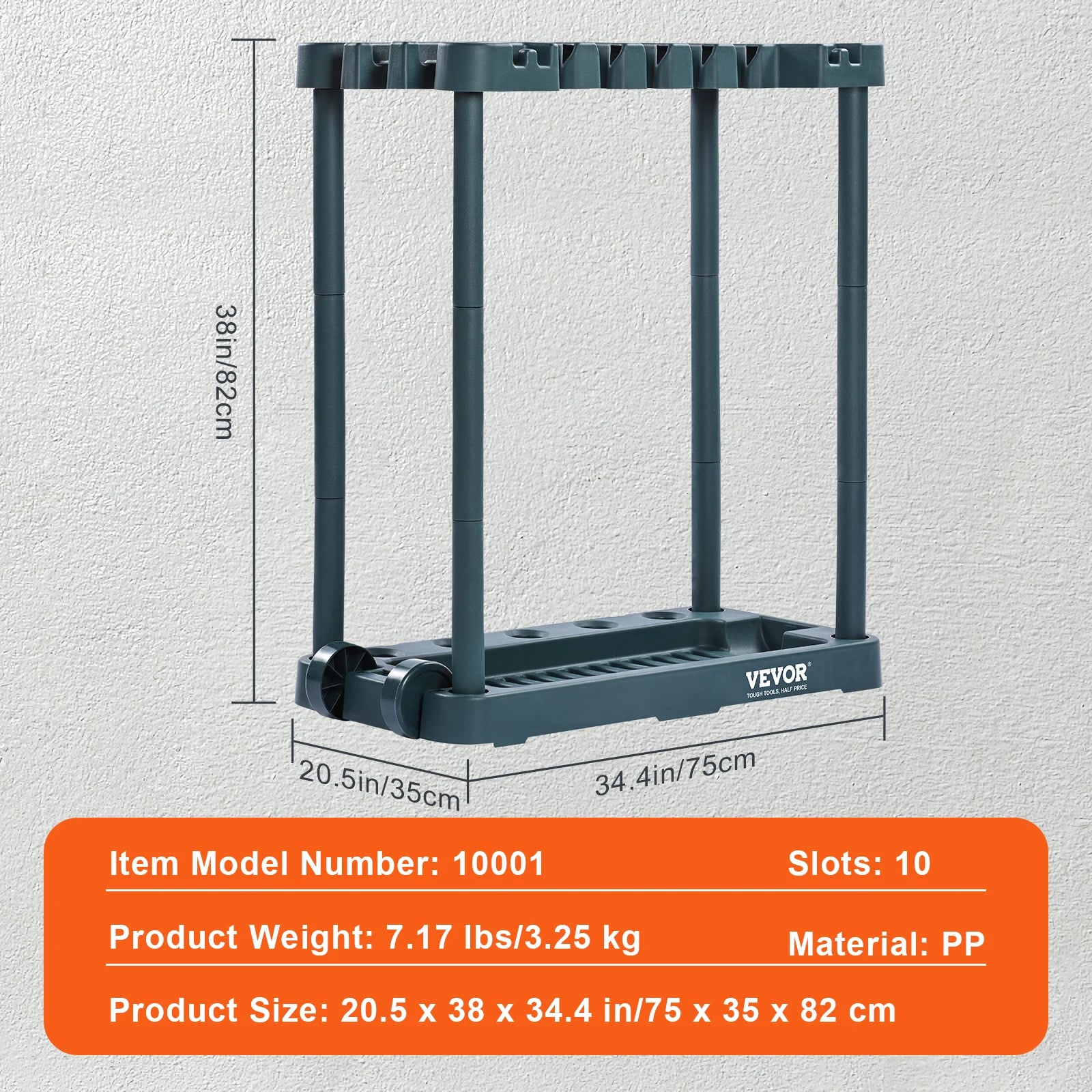 SucceBuy 10 Slots Yard Garden Tool Organizer 
Long-Handl Tool/Rake/Broom 
Tower Storage Rack Stand Holder for Garage Organization